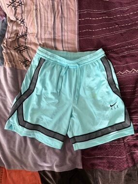 Nike Light Aqua Dri-FIT Shorts with Black Swoosh